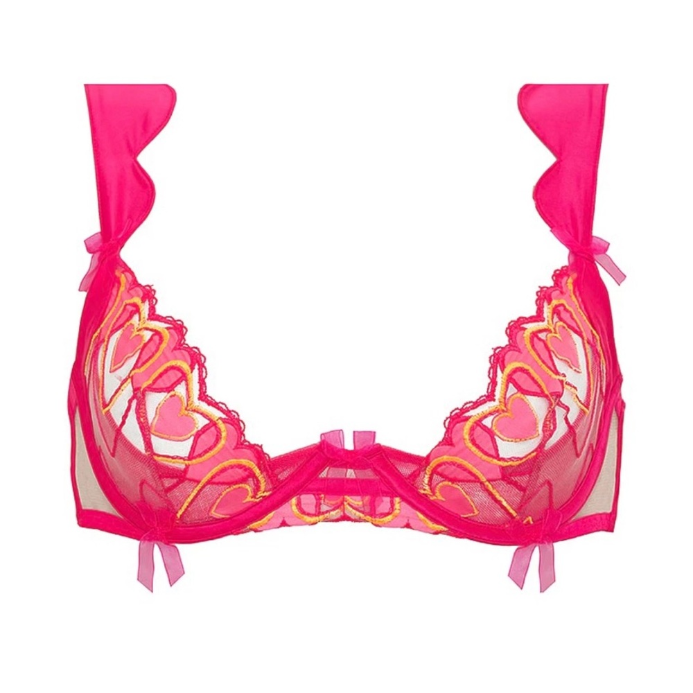 NWT | For Love And Lemons | Graphic Hearts Pink Bra | Size L